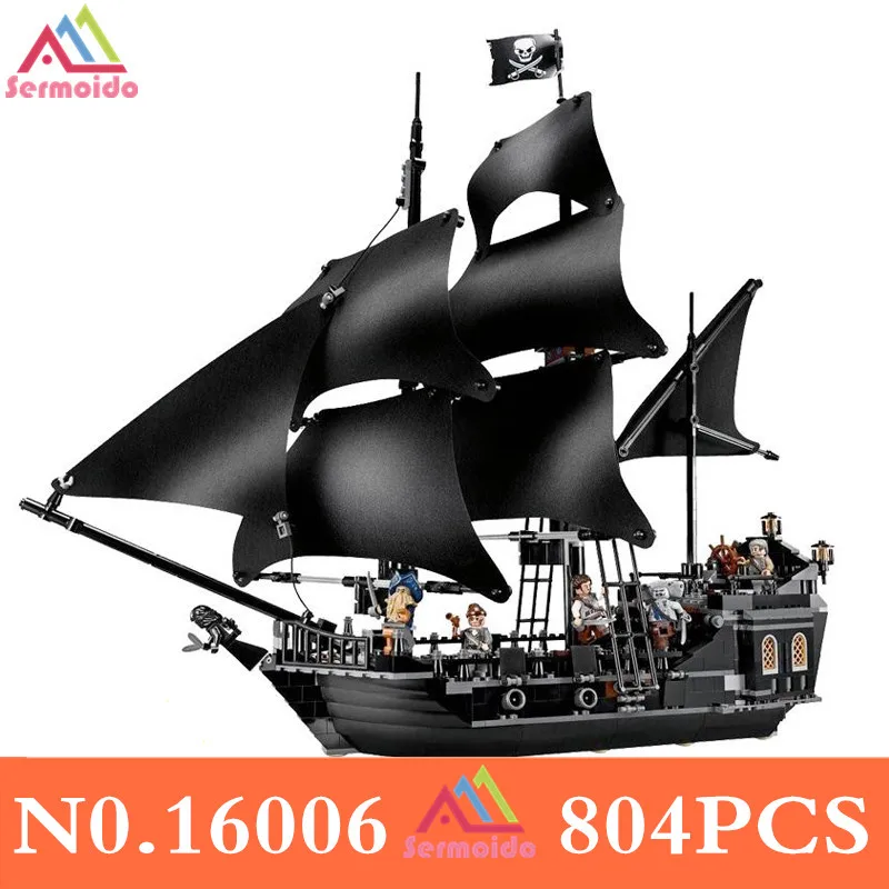 

Pirates of the Caribbean The Black Pearl Pirate Ship Model set Building Blocks Kits bricks Toys for Children