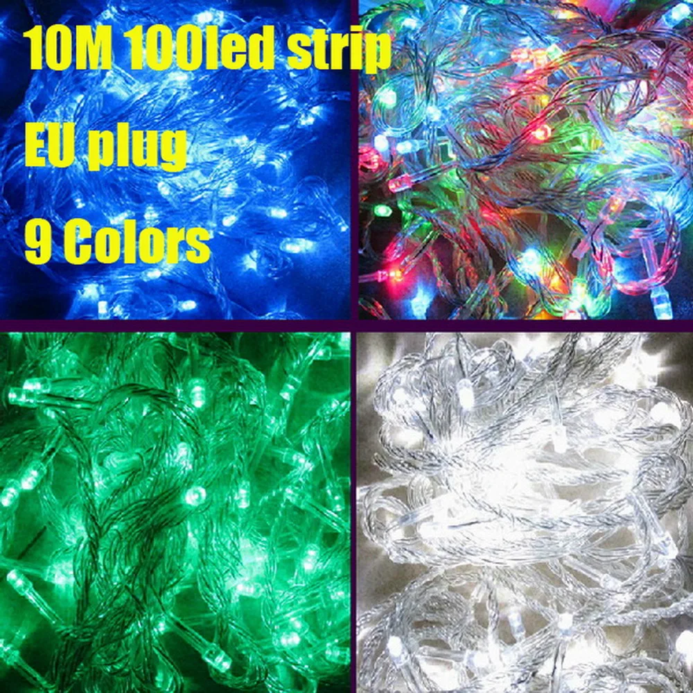 10M 100LED Home Decoration Holiday Light RGB Led Outdoor Party Wedding Christmas Lightings Garden lights 220V EU 110V US Plug 10M 100LED Home Decoration Holiday Light RGB Led Outdoor Party Wedding Christmas Lightings Garden lights 220V EU 110V US Plug