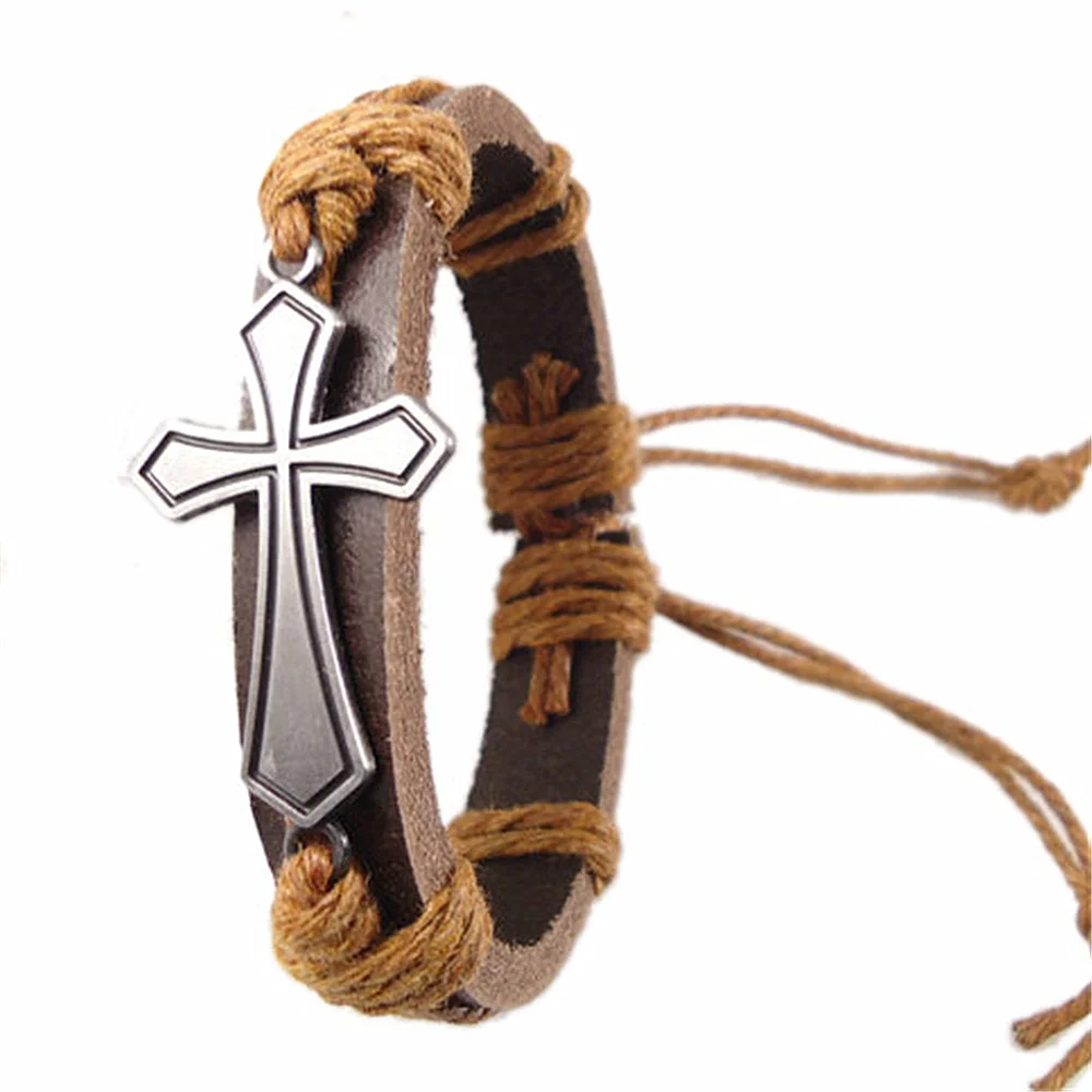 Retail Wholesale New Arrival Fashion Religious Cross Wrap Hemp Rope