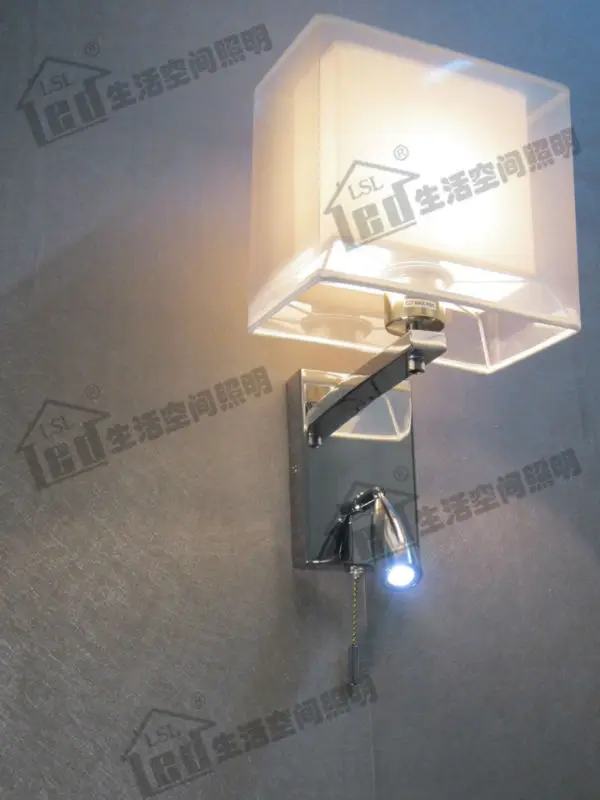 

Energy-Saving Green Wall Lamp/4 Stages Switch Design/2 Layer Fabric Shades/Color-Inner Beige,Outer White,Semipermeable Mantle