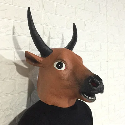 

Adult animal mask headgear horse head rabbit cat latex headgear Halloween performance props room home Crafts sculpture