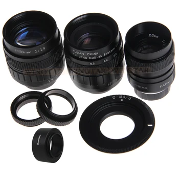 

35mm F1.7 CCTV Movie Lens + 25mm/50mm f1.4 TV Lens for Olympus Micro 4/3 m4/3 EP1 EP2 EP3 EP5 EPL1 EPL2 EPL3 EPL5 OM-D EM5 EM10