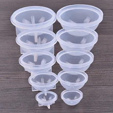 Behogar 5 pçs tamanho diferente redondo moldes de resina de silicone para diy artesanato jóias fazendo cúpula anéis bola de chocolate