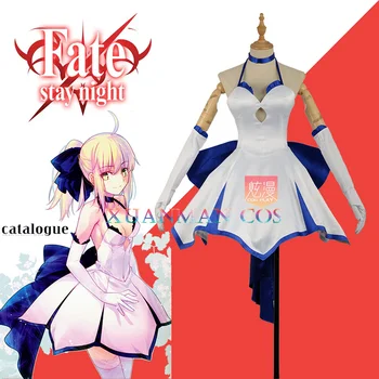 

Fate/Stay Night Fate/Zero Type-moon 10th Anniversary Blue Lily Cosplay Costume Custom Made Sexy Open Back Sweetheart Satin Dress