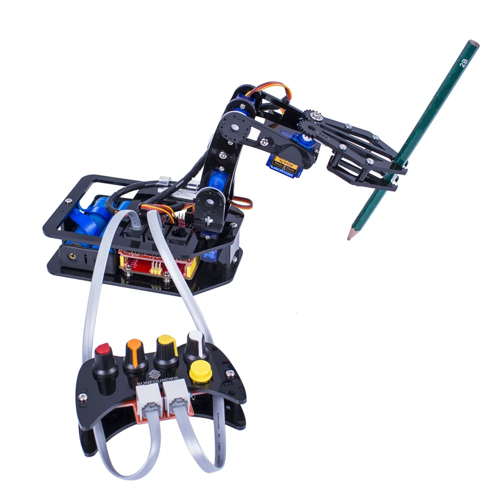 

SunFounder DIY Acrylic Robotic Arm Kit Assembling 4-Axis Servo Control Robot Arm Toy for Arduino Uno R3 with manual