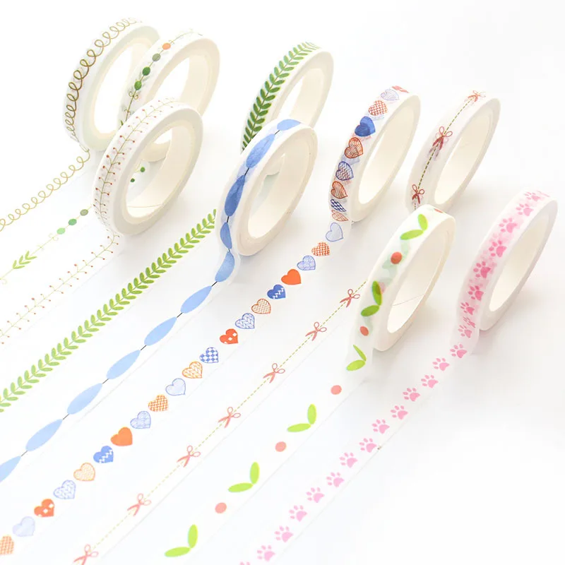 

8mm*10m Japanese washi paper adhesive tape Creative watercolor DIY decoration scrapbooking planner masking tape stationery