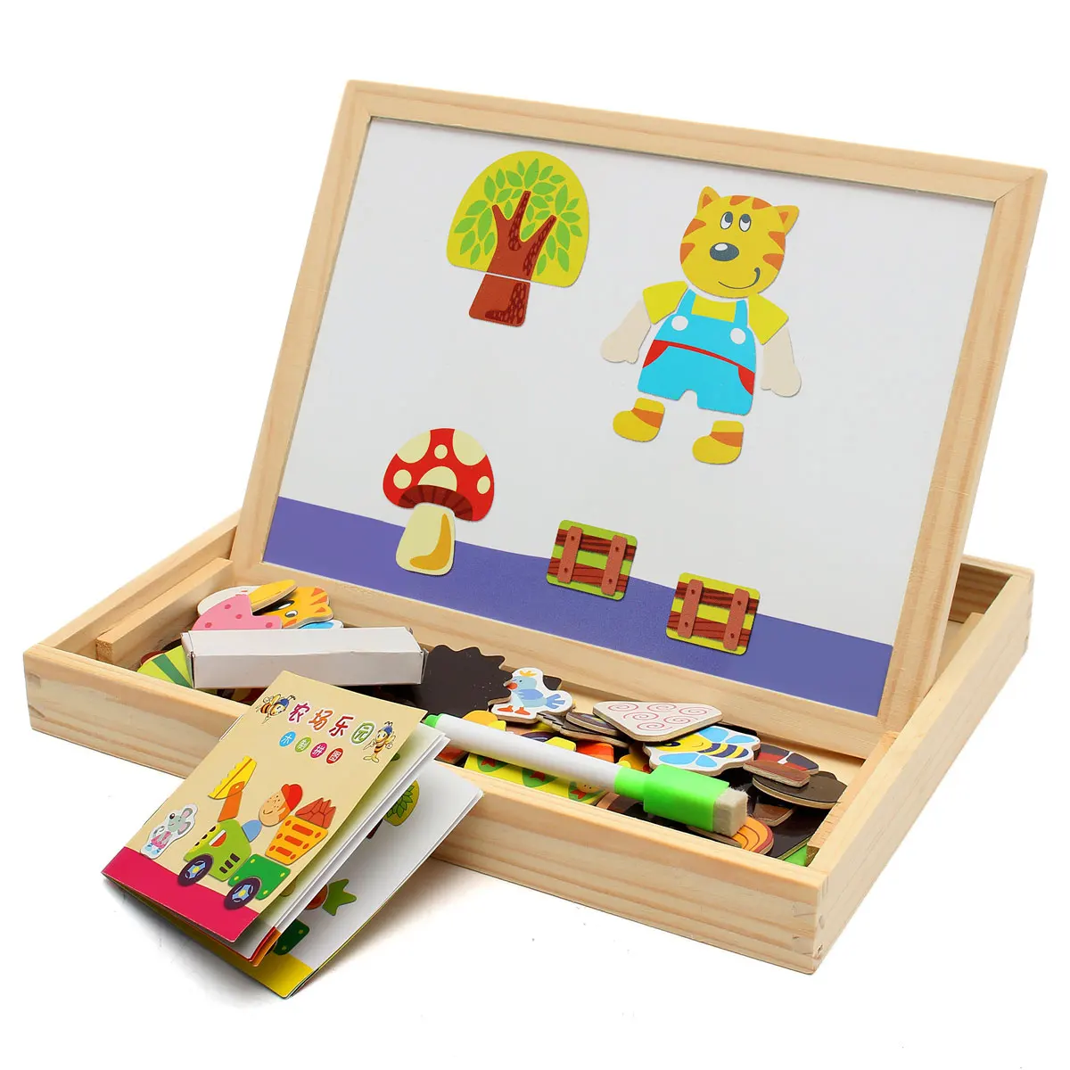Новое поступление, доска для рисования, магнитная доска, головоломка, двойной мольберт, детская деревянная игрушка, подарок, детская развивающая игрушка - Цвет: Зеленый