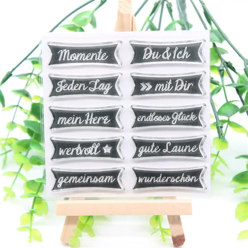

KSCRAFT German Transparent Clear Silicone Stamps for DIY Scrapbooking/Card Making/Kids Fun Decoration Supplies