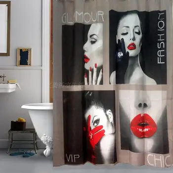 

180*180 cm Sensual phantom polyester high-definition printing waterproof mildew shower curtain
