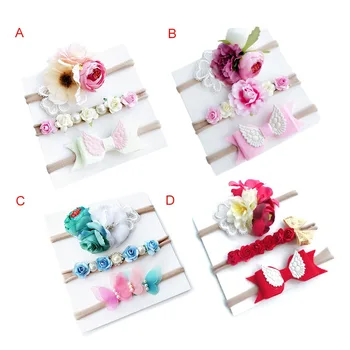 

Explosion-Proof Children's Artificial Flower Headband Set Wing-Felt-Boomed Mother's Hair Accessory Headwear