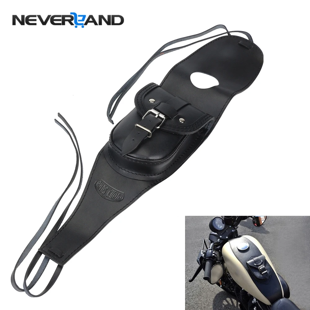 

NEVERLAND Motorcycle PU Leather Tank Chap Cover Panel Tool Bags For Harley Sportster XL 883 120 D30