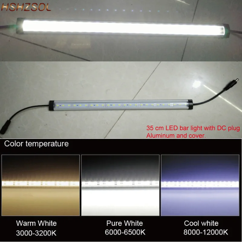 

5pcs*35cm Factory Wholesale 35CM DC 12V 24 SMD 5630 LED Hard Rigid LED Strip Bar Light with Aluminum shell +pc cover+dc plug