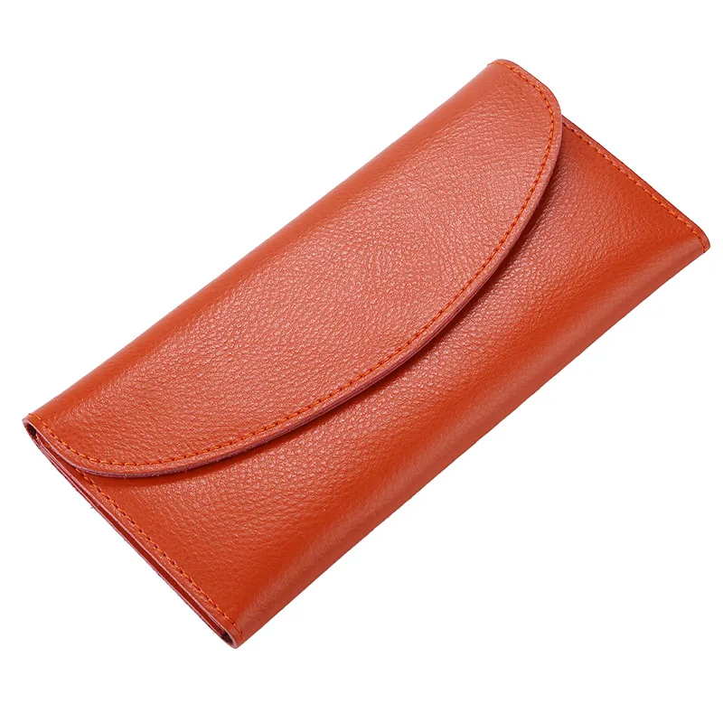 

2019 Fashion Genuine Leather Women Wallets Long Envelope Wallets Hasp Slim Women Purse Thin Female Wallet Clutch Portomonee HB69
