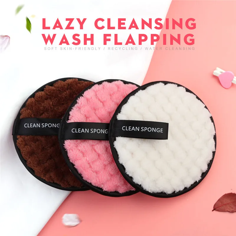 

MAANGE 1pc 3 colors Makeup Removers Makeup Remover towel Face Cleansing Cloth Pads Plush puff Fashion New Cleaning puff