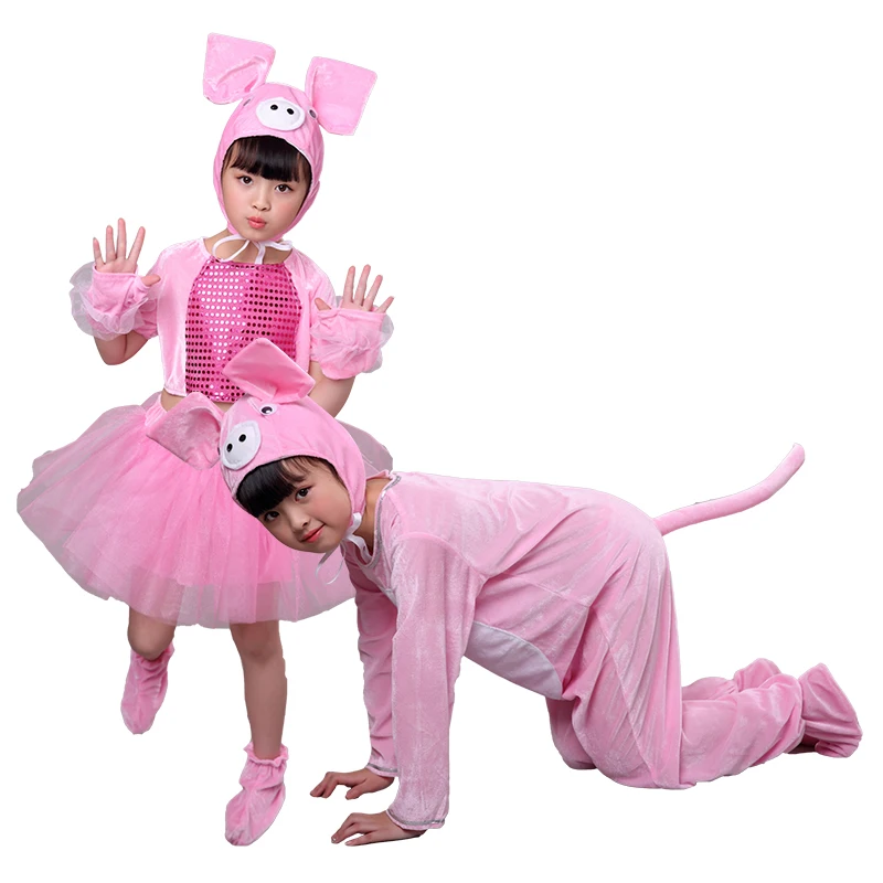 Set di costumi per bambini, ragazze, ragazzi, animali, maiali rosa
