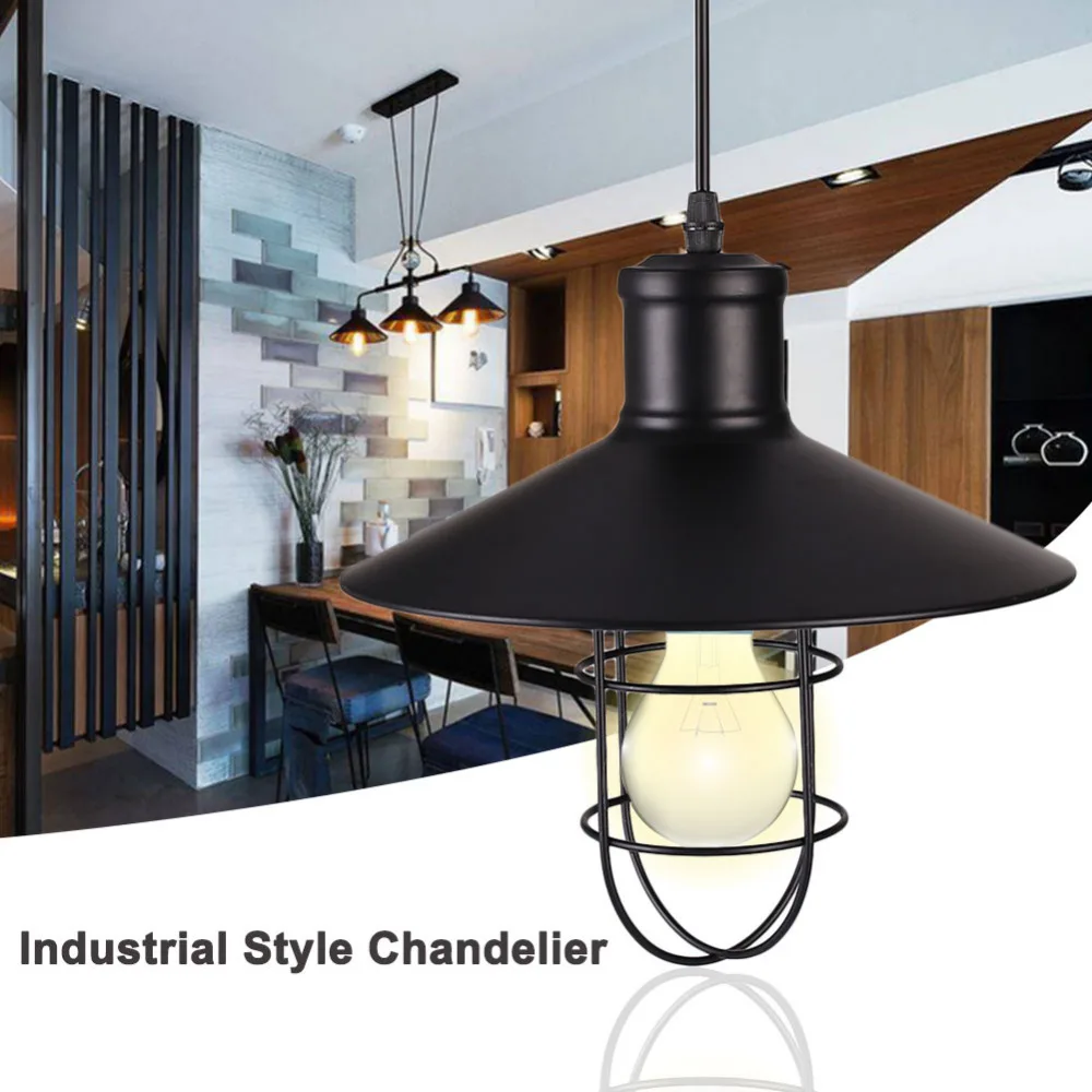 

Vintage Edison Light Cover Lampshade E27 Industrial Retro Lamp Base Loft Iron Pendant Lights Holder Lighting Fixture