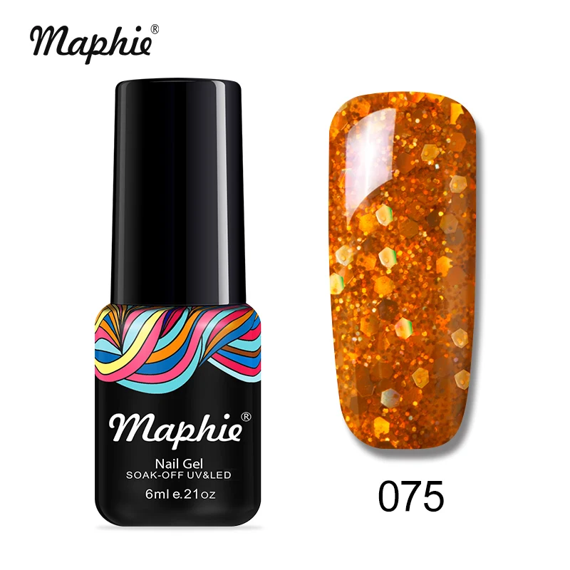 Maphie 6 мл УФ-гель для ногтей Красный Цвет гель светодиодный лак для ногтей лак замачиваемый салон лак для ногтей эмаль Полупостоянный светодиодный гель - Цвет: 075