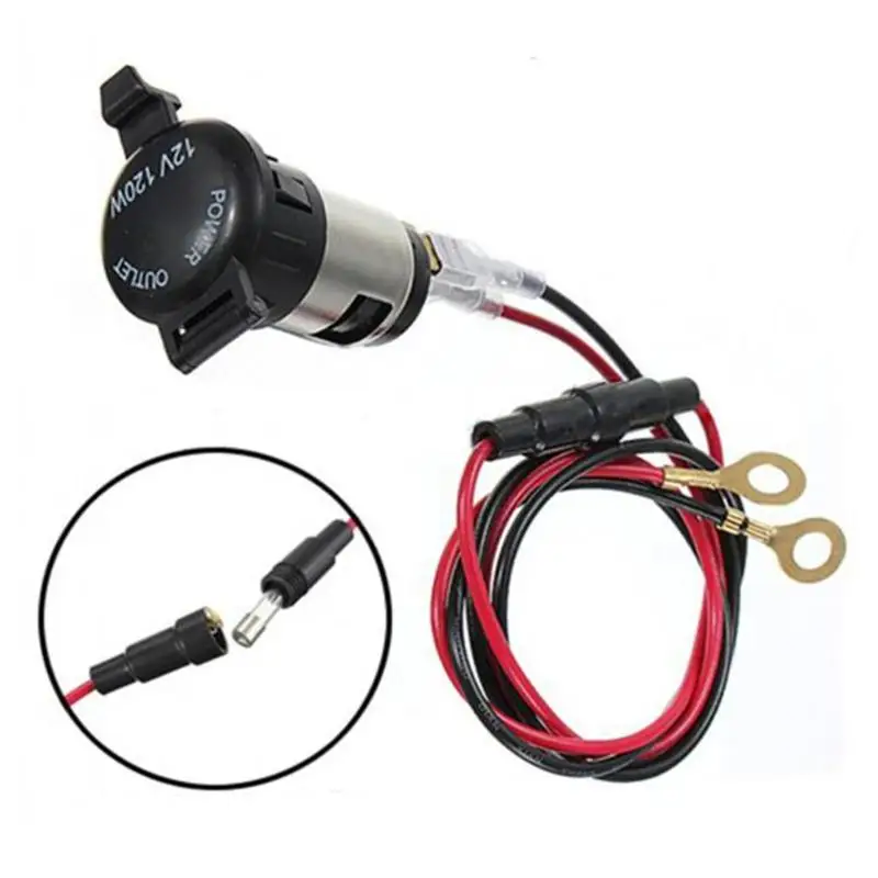 

12V 120W Power Boat Car Cigarette Cigar Lighter Socket Plug with 1M Cable Cord Wire Ring 10A Auto Tractor Vehicle Accessories