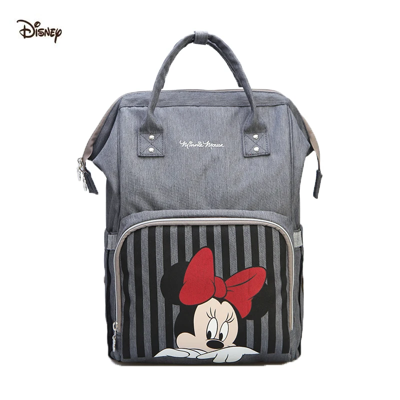 

Disney Mickey Minnie Travel Diaper Bag Bolsa Maternidade Waterproof Stroller Bag USB Baby Bottle Warmer Mummy Backpack Nappy Bag