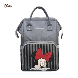 Disney Микки и Минни Маус Путешествия Пеленки мешок Bolsas Maternidade коляска с водоотталкивающим покрытием сумка USB Электрический нагреватель для