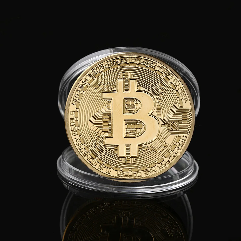 

1PC Vintage Gold Plated A Coin BTC Bitcoin Coin Collection Art Gift Collection Physical Fashion Decoration