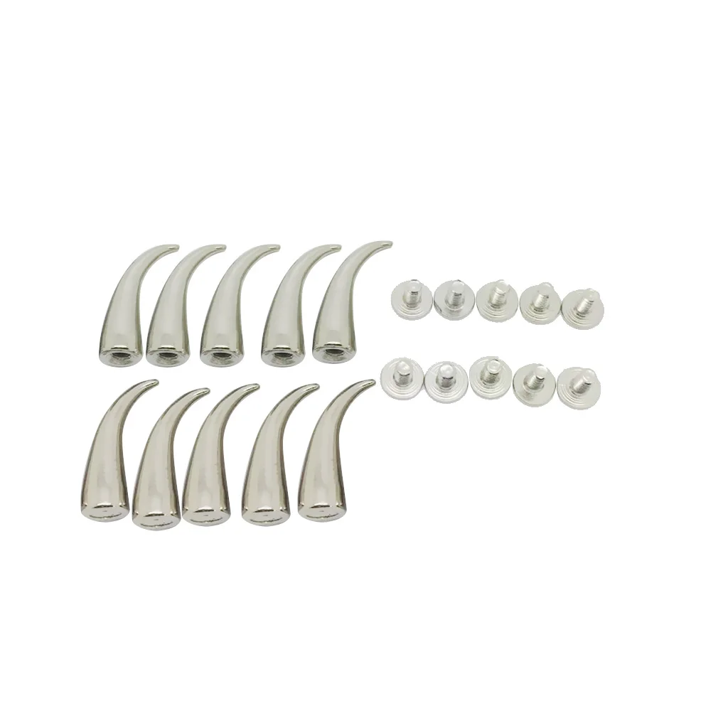 10Pcs/Sets Silver Cat Claw Studs Spikes Metal Screw Back Rivets Punk DIY Belt Bag Leathercraft Clothes Hat Shoes Decoration