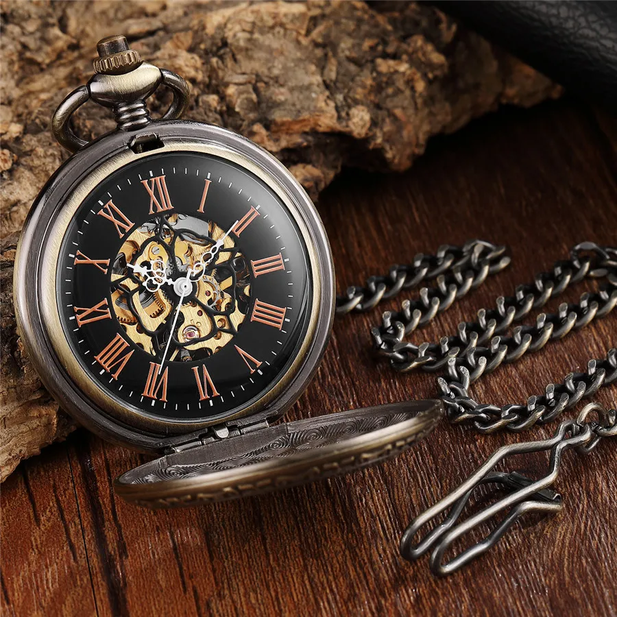 Único Roman Mecânica Pocket Watch Antigo Águia