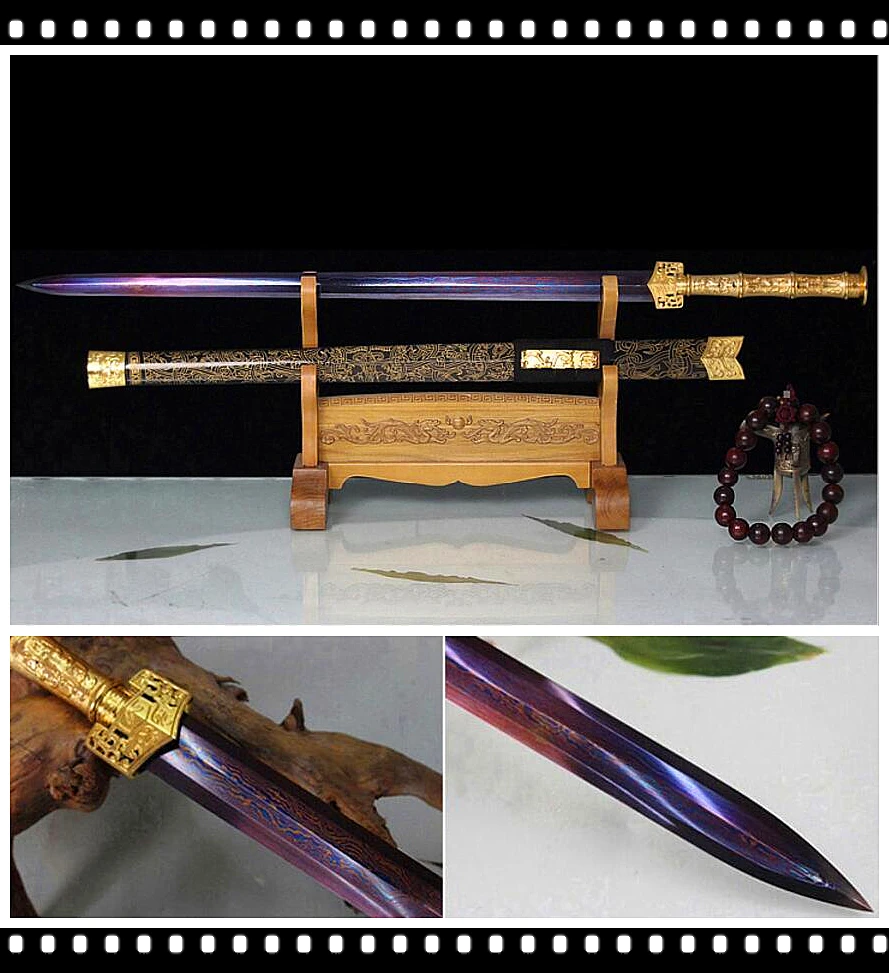 High Quality Chinese Han Jian Sword Katana Sharp Folded Damascus Steel Blade Metal Handle Full Tang Nice | Дом и сад