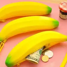 Портмоне пенал портативный милый банан Силиконовая ручка сумки-Кошельки для монет