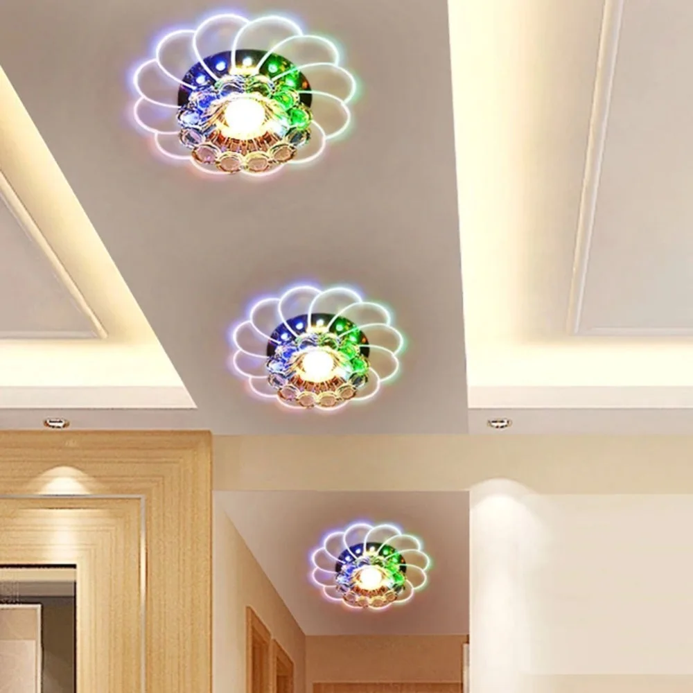 Современный хрустальный 5 Вт светодиодный потолочный светильник, потолочный светильник, светильник для гостиной, коридора, кухни