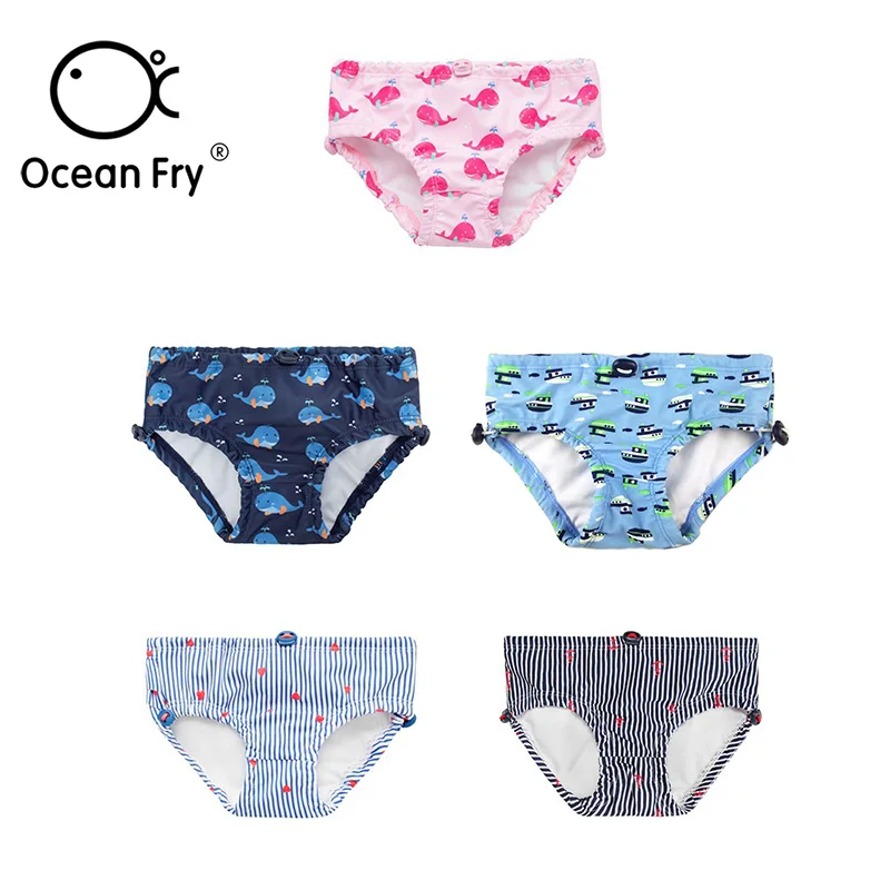 Продажа Пояс нога регулируемые Новорожденные подгузники эластичный канат Детские герметичные печатные плавки для плавания детские непромокаемые ...