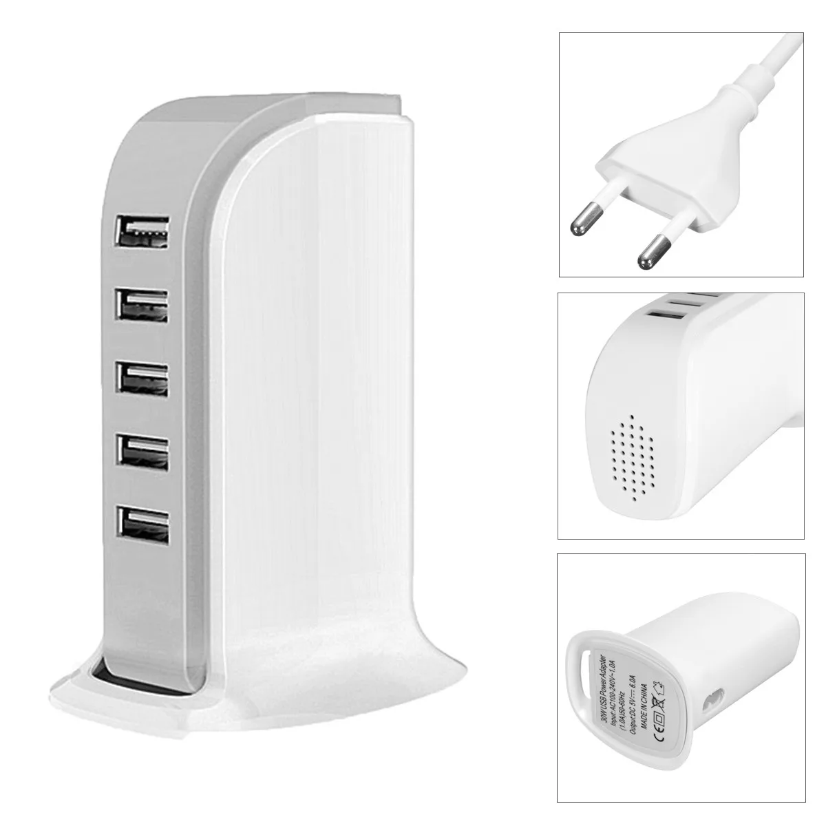 5 ميناء USB متعدد المنافذ شحن شاحن سطح المكتب محطة السريع ل الذكية هاتف لوحي المحمول AC110-240V 6A 5 ميناء USB متعدد المنافذ شحن شاحن سطح المكتب محطة السريع ل الذكية هاتف لوحي المحمول AC110-240V 6A