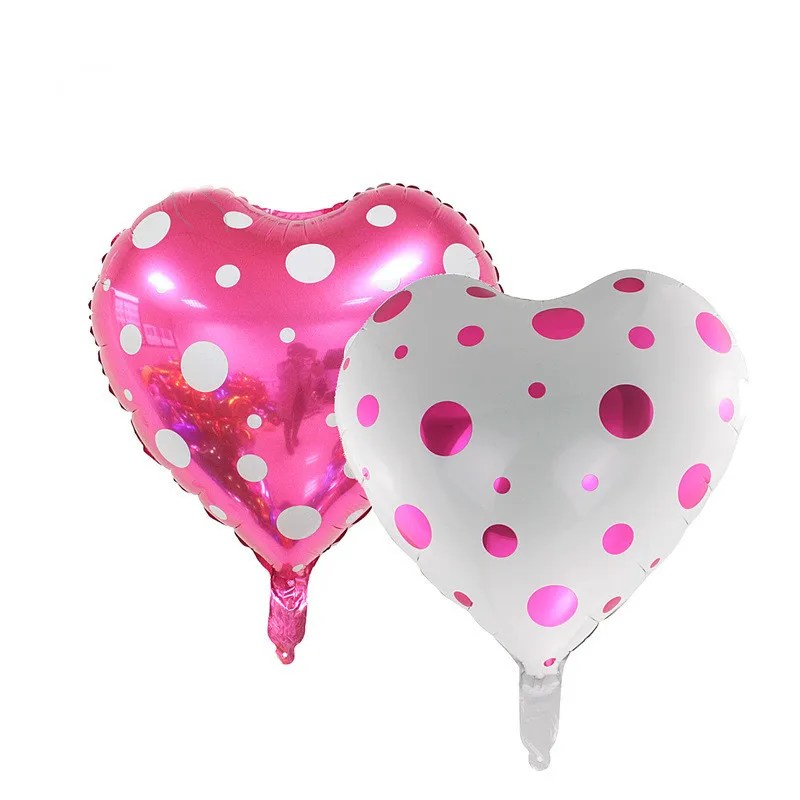 

18 Inch Dot Print Foil Balloon for Valentine's Day & Wedding Red Color Printed Toys Party Decoration