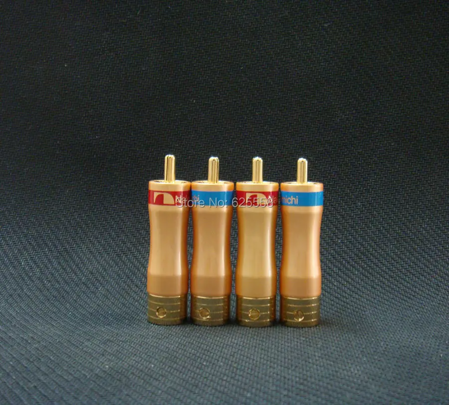 

4 Pcs RCA Plug Audio Cable Male Connector Gold plated Adapter