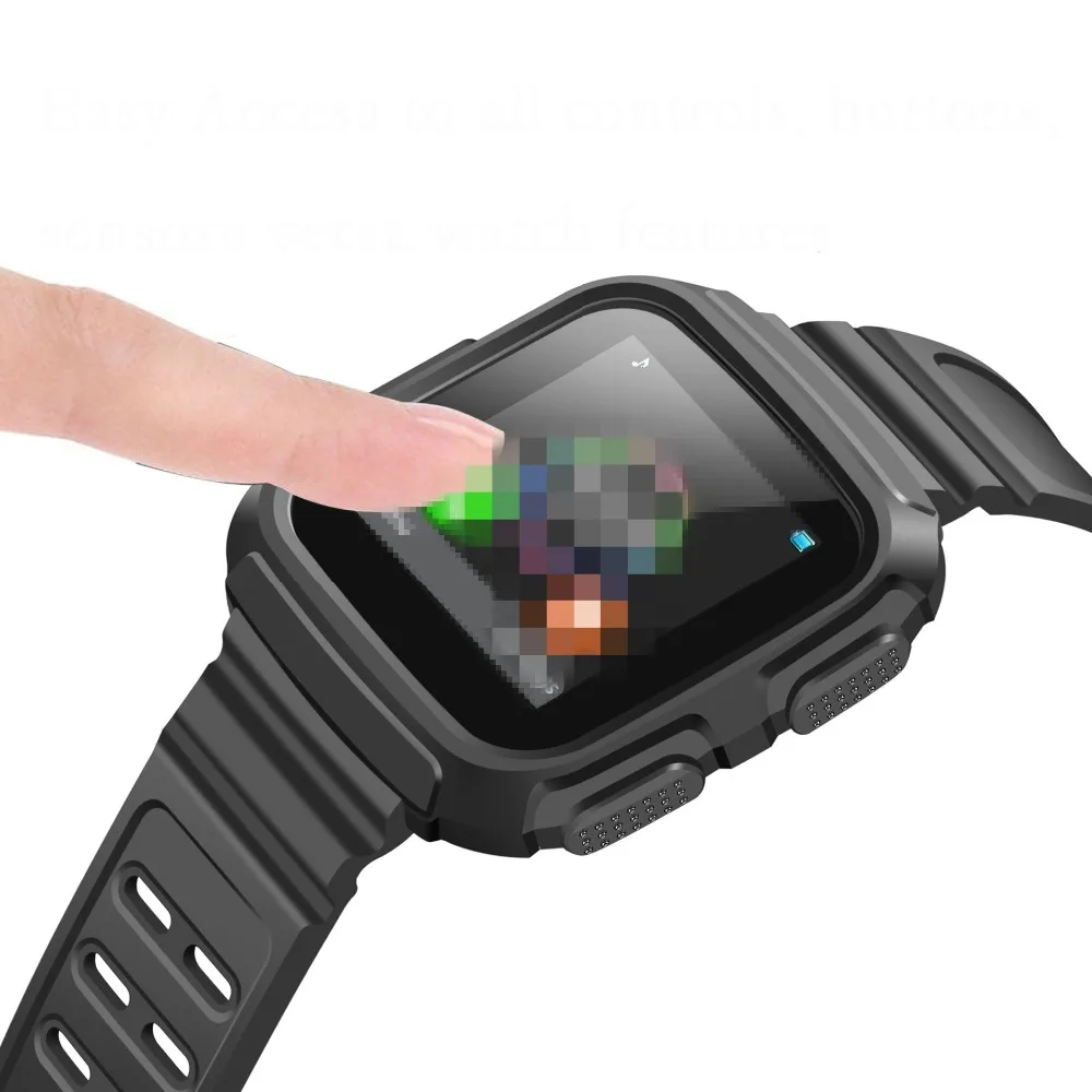 2 в 1 COMLYO Замена TPU ударопрочный защитный ремешок для Fitbit Versa ремешок браслет чехол для Fitbit Versa крышка