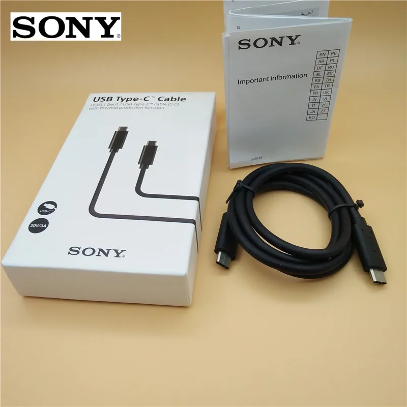

Original USB C TO TYPE C Cable,100CM 3A PD Fast Charging Data Line For SONY Xperia L1/XA1 ULTRA/X XZ1 COMPACT/XZ Premium/XZS