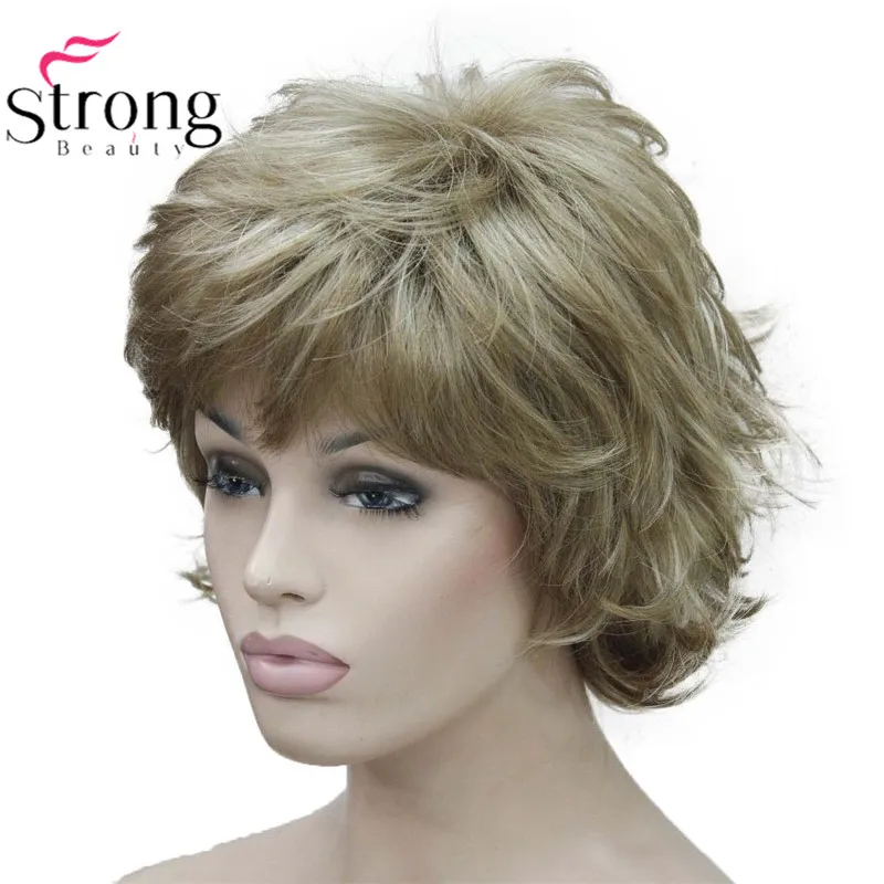 StrongBeauty короткий флип-ап блонд микс полный синтетический парик выбор цвета - Цвет: 15H613