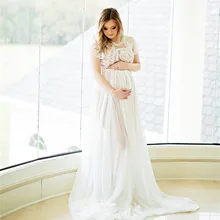 Платья для беременных для фотосессии белые шифоновые платья макси для беременных кружевное длинное платье для беременных