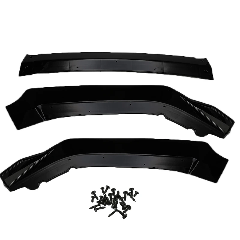 3 unids/set coche negro parachoques delantero difusor Lip Kit de cuerpo Protector paragolpes Spoiler para Honda Civic sedán 4Dr 2016, 2017 2018