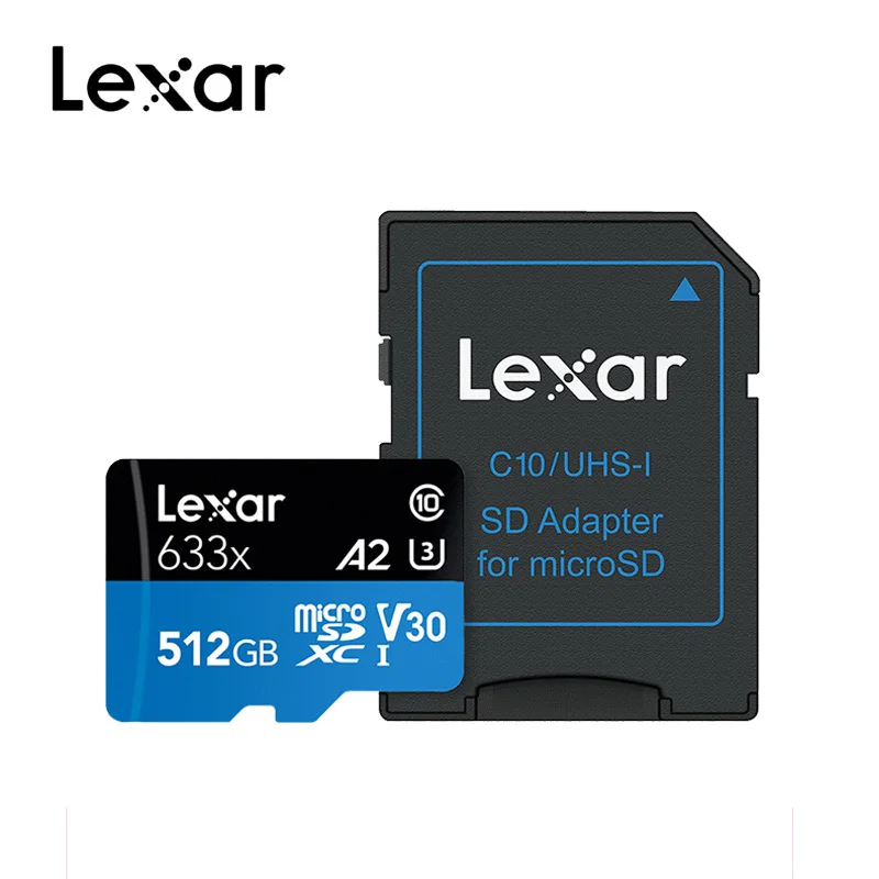 

Lexar High-Performance 633x microSDXC UHS-I Memory cards 512GB micro sd Max 100M/s Class10 A2 3D 4K flash tf card