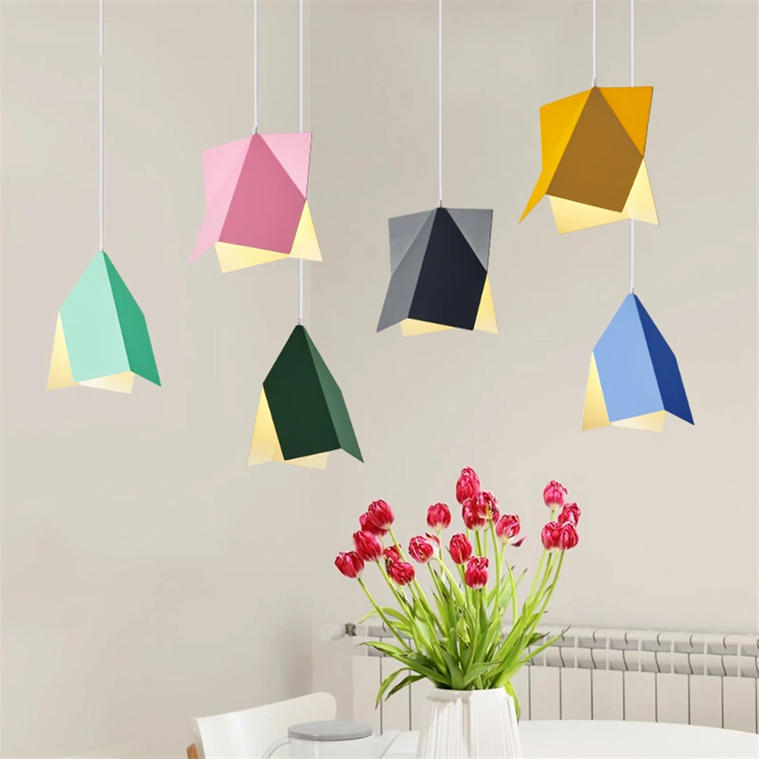 

Modern Lights Color Wrought Iron LED Chandeliers Bedroom Living Room Office Pendant Lamps Lighting Fixtures Decoration Luminaria