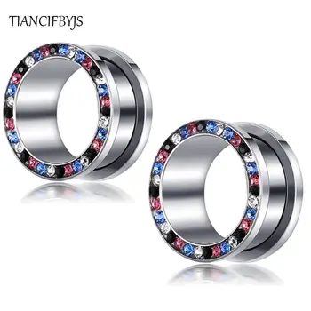

TIANCIFBYJS Wholesales 5-20m Steel Screwed Ear Tunnels Piercing Expander Stretching Plug Gauge Kit Body Jewelry for men Piercing