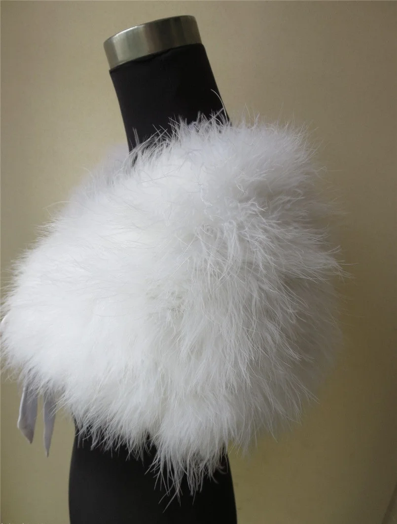 Белая женская свадебная меховая шаль, накидка, черный, настоящий страусиный пух, женский шарф, воротник, синий, розовый, S60