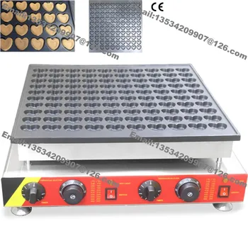 

Free Shipping Commercial Use Nonstick 110v 220v Electric 100pcs Dutch Poffertjes Mini Hearts Pancake Maker Machine Baker Iron