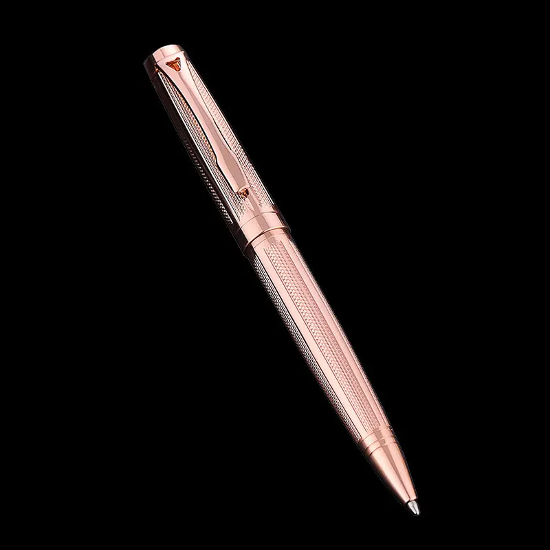 Rose gold 3 цвета, модная высококачественная металлическая шариковая офисная деловая ручка, подарочная ручка, школьные ученики, канцелярские принадлежности в масляной ручке - Цвет: Rose gold