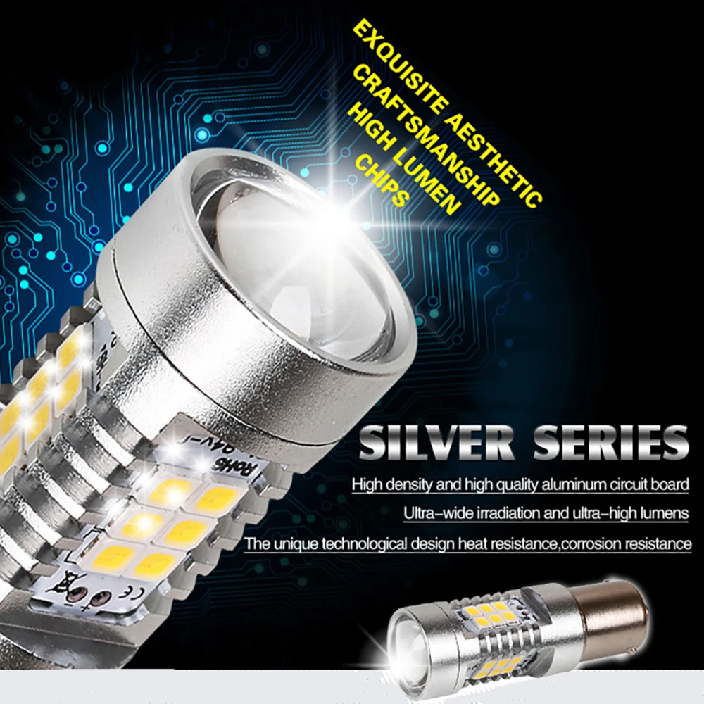 1156 P21w Ba15s Led 1157 Car Bulb BA15D P21W T20 7440 W21W W21/5W 7443 3156 3157 Turn Signal Light 2PCS