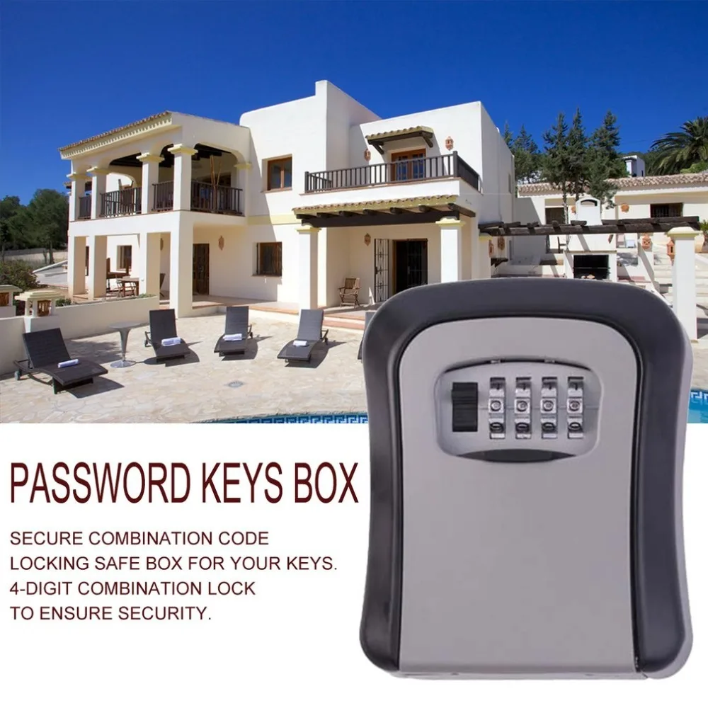 4 цифры Комбинации пароль ключи поле хранения ключей Организатор Дело настенный Home Security Lock инструмент металлический Футляр для ключей