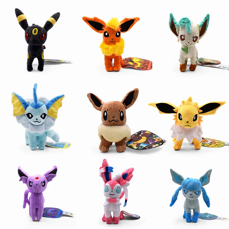 9 стилей Eevee плюшевые игрушки стоят Sylveon Umbreon Eevee Espeon Vaporeon Flareon Мягкие куклы для детей