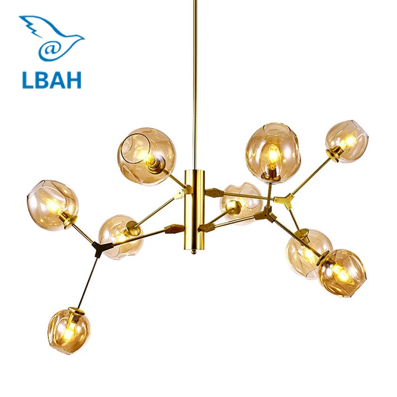 Светодиодная лампа из кованого железа в скандинавском стиле для гостиной|lamp glass
