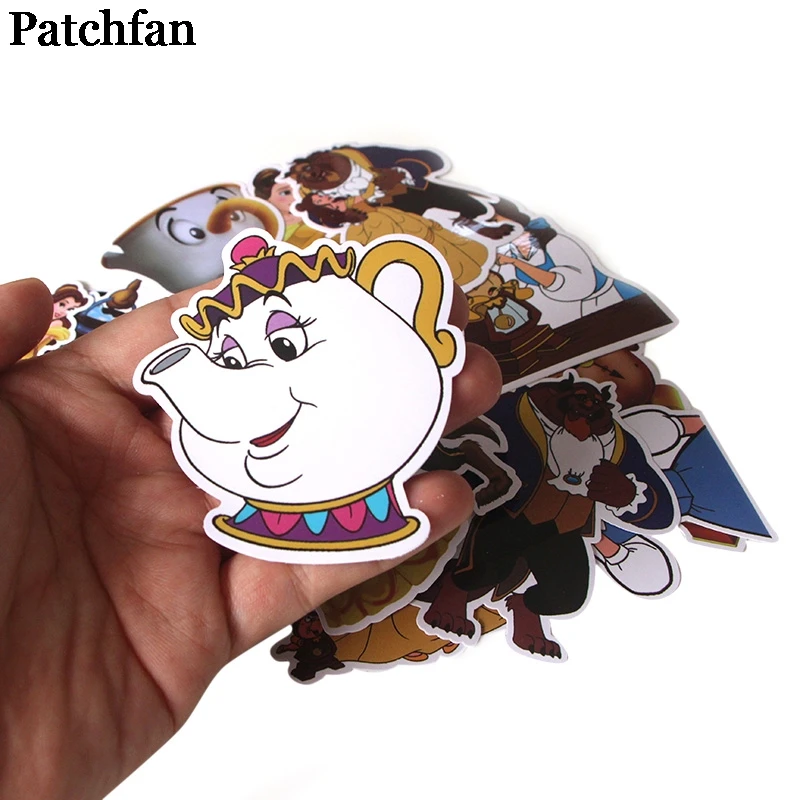 Patchfan 18 шт. красота и чудовище мультфильм наклейки для скрапбукинга DIY ноутбук скейтборд мотоцикл Дома Декоративные значки A2016